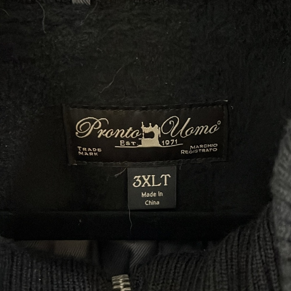 Pronto Uomo Men’s Wool Blend Coat 3XT Black New - Picture 3 of 7